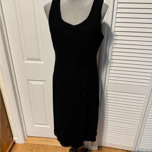 Yves Cossette Depeche Mode Wool Blend Textured Button Shift Dress size 8 - Picture 5 of 14